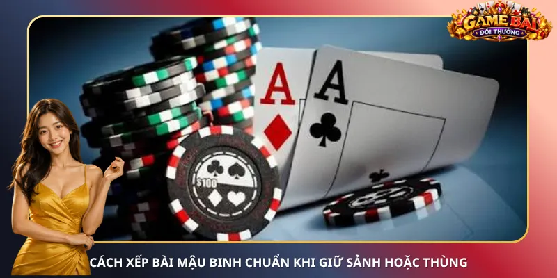 Cách xếp bài Mậu Binh chuẩn khi giữ sảnh hoặc thùng