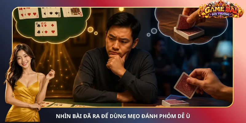 Nhìn bài đã ra để dùng mẹo đánh Phỏm dễ ù