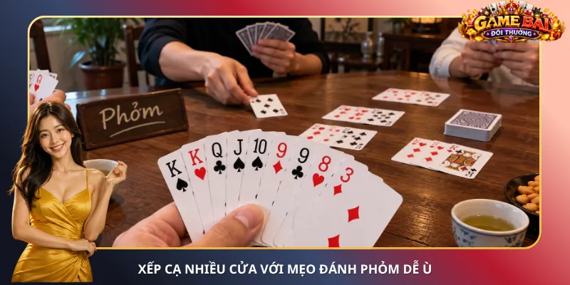 Xếp cạ nhiều cửa với mẹo đánh Phỏm dễ ù