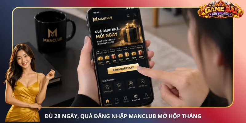 Đủ 28 ngày, quà đăng nhập ManClub mở hộp tháng