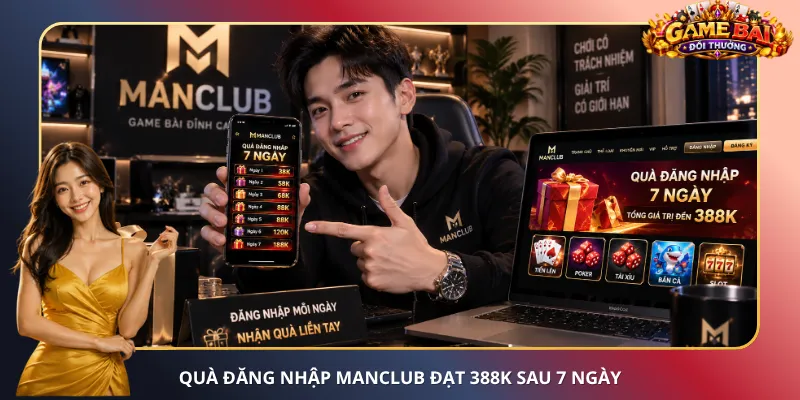 Quà đăng nhập ManClub đạt 388K sau 7 ngày