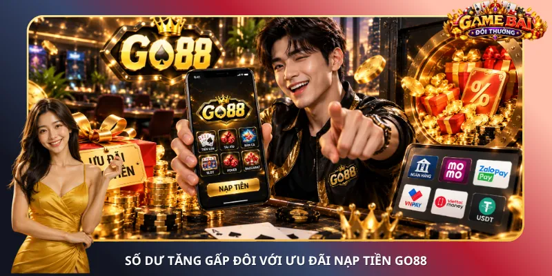Số dư tăng gấp đôi với ưu đãi nạp tiền Go88